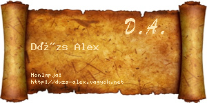 Dúzs Alex névjegykártya