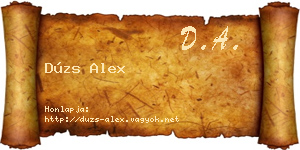 Dúzs Alex névjegykártya